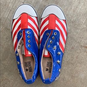 Love Moschino American Flag Shoes 37